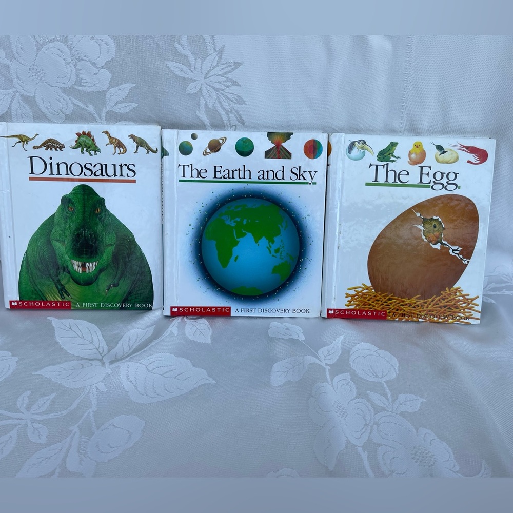 3  rare vintage hard cover books 1992 edition with plastic inserts